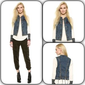 Free People Denim Lace Up Vest
